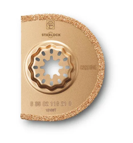 Vista 5 de Fein Starlock Plus 63502169210 - Hoja de sierra segmentada de carburo, extracción precisa de lechada de azulejos, corte de yeso y trabajo