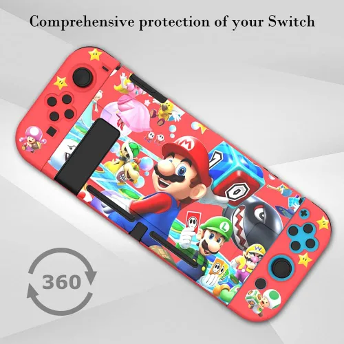 Vista 2 de PERFECTSIGHT Funda protectora compatible con Nintendo Switch Funda delgada antiarañazos a prueba de golpes para NS Switch y Joy-Con, bonita funda