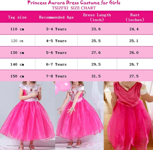 Vista 6 de TSIZFXI Ropa de vestir de princesa, disfraz rosa para niñas pequeñas, disfraz de Halloween con accesorios de 3 a 8 años