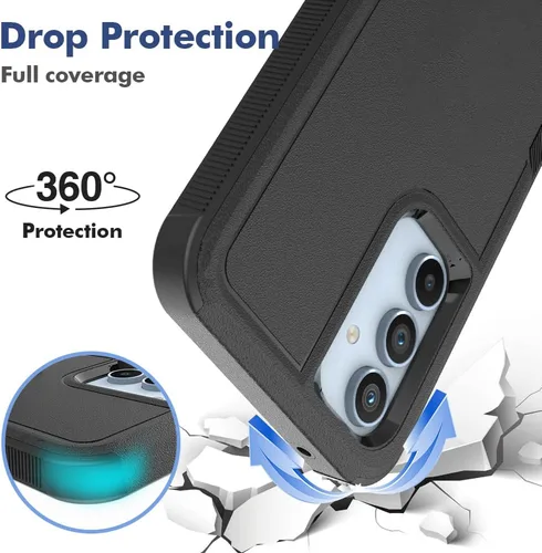 Vista 185 de Jeylly Compatible con Samsung Galaxy A22 5G Funda, Funda Samsung A22 5G con 2pcs protectores de pantalla de vidrio templado
