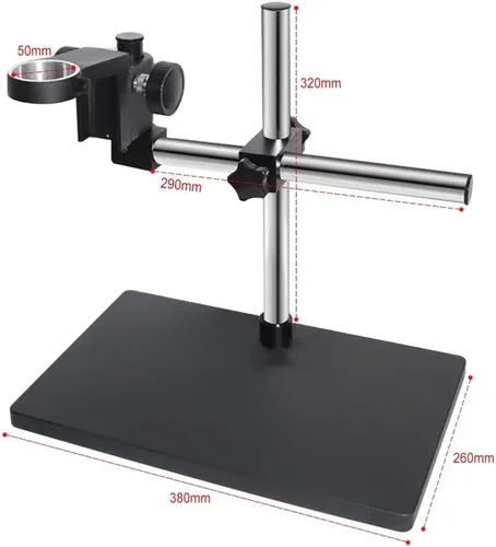 Vista 2 de Kit de microscopio soporte ajustable para microscopio, barra de barra, pilar de doble brazo para binocular trinocular estéreo, microscopio cámara