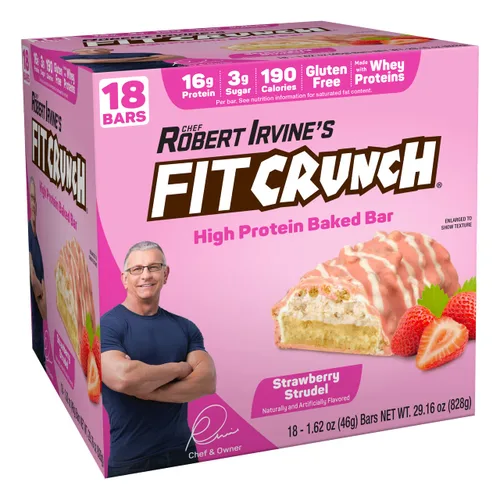 Vista 16 de FITCRUNCH - Barras de proteínas para aperitivo, barra horneada de 6 capas, 4 g de azúcar, sin gluten y centro suave de pastel