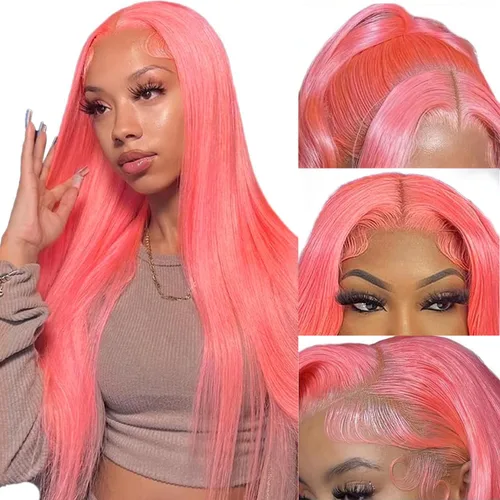 Vista 18 de PANDA ANGEL Peluca de encaje frontal de jengibre de cabello humano 13x4 lacio, naranja jengibre, frontal de encaje HD transparente sin pegamento