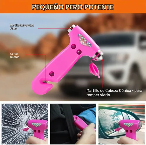 Vista 5 de THINKWORK - Kit de emergencia de coche para regalos de adolescentes y damas, kit de asistencia en carretera rosa con juego de herramientas