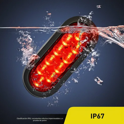Vista 6 de Nilight Luces traseras LED ovaladas de 6 pulgadas, color rojo, paquete de 2