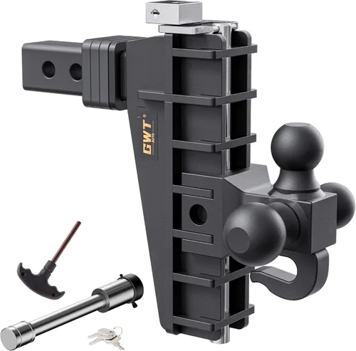 Vista 12 de GWTAUTO Enganche de remolque ajustable con gancho, enganche de caída de triple bola (1-7/8 x 2 x 2-5/16 pulgadas), se adapta a receptor de 2