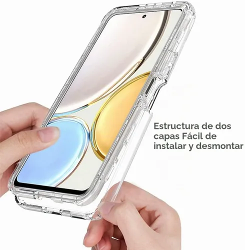 Vista 4 de Funda para Honor X9 (4G/5G)/X30/Magic4 Lite Any-NX1 Funda con protector de pantalla de vidrio templado suave 360° cuerpo completo a prueba de golpes