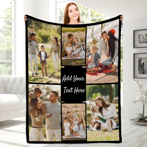 Vista 14 de Manta con fotos personalizada para novio, regalos del día de San Valentín, manta de fotos personalizada, regalos de novio de novia, regalos del día