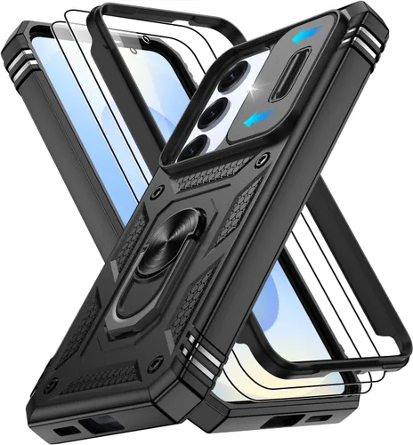 Vista 11 de Gritup Funda para Google Pixel 6 con cubierta deslizante para cámara y protector de pantalla (2 unidades), soporte de anillo giratorio 360°, funda