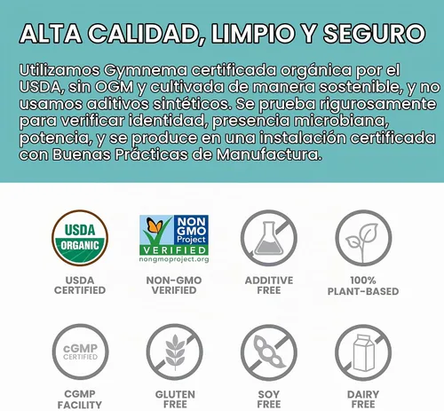 Vista 5 de Himalaya Extra Strength USDA Organic Gymnema Sylvestre Extracto, 1085 mg, 60