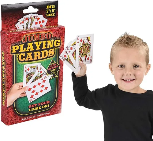 Vista 7 de The Dreidel Company Baraja de cartas para niños, baraja de cartas, juegos, diversión familiar, recuerdos de fiesta (cartas grandes (3 x 5 pulgadas)