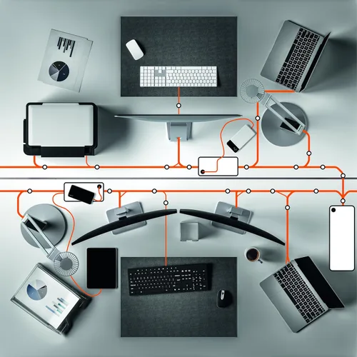 Vista 7 de Durable Cavoline - Clips para cables de gestión de cables, paquete de 6 clips autoadhesivos de grafito para 1 cable, perfectos para una gestión