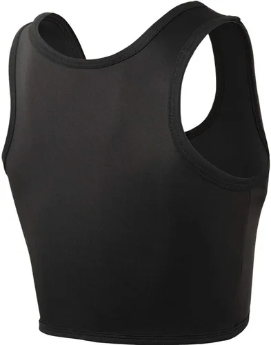 Vista 2 de XUJI FTM Trans - Carpeta elástica con cremallera en el pecho, transpirable, de bambú, ajustada, camiseta sin mangas