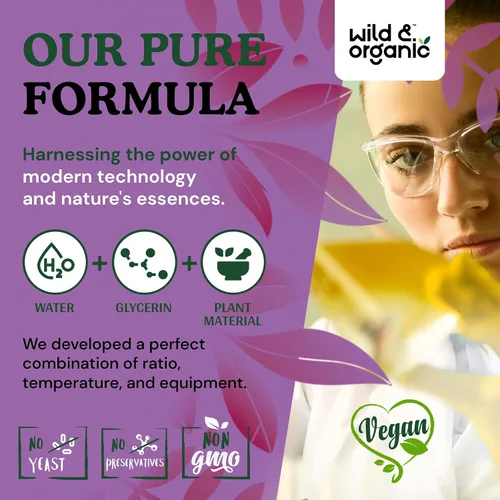 Vista 7 de Wild & Organic Vitex Tintura para la perimenopausia y el apoyo del estado de ánimo, suplemento Vitex Chasteberry para mujeres, suplemento líquido