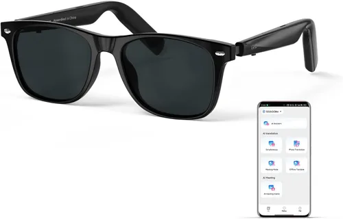 Vista 16 de GetD Lentes inteligentes de acetato 2026, ChatGPT y traductor en tiempo real de 145 idiomas, gafas Bluetooth con lente transparente, duración