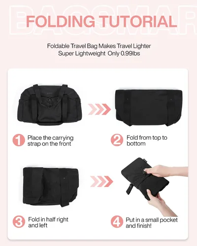 Vista 7 de BAGSMART Bolsa de fin de semana para mujer, bolsa de viaje con bolsa de zapatos para viajes, 26L para el aeropuerto, bolsa de mano para gimnasio