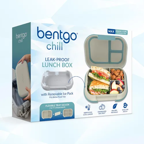 Vista 9 de Bentgo Chill Max - Lonchera XL a prueba de fugas - Paquete de hielo incluido mantiene la comida fría; capacidad de 5 tazas para adultos y mayores
