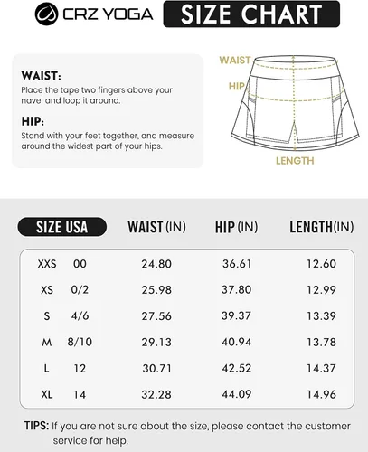 Vista 7 de CRZ YOGA Womens Pleated Tennis Skirts with Pockets High Waisted Athletic Golf Skorts Skirts for Women Soft Breathable Cute