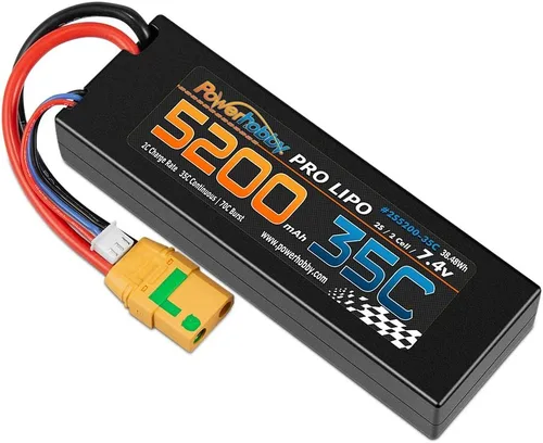 Vista 2 de Powerhobby 2S 7,4 V 5200 mAh 35 C batería Lipo w XT90 enchufe 2 celdas