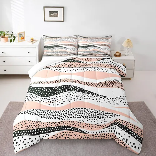 Vista 22 de Erosebridal Juego de ropa de cama abstracta con diseño de olas marinas tamaño Queen, juego de edredón y juegos de ropa de cama con temática de playa