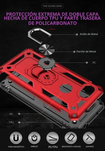 Vista 3 de Funda para Google Pixel 3A con [2 unidades] Protector de pantalla de vidrio templado, para Google Pixel 3A Heavy Duty Armor [Grado Militar], funda