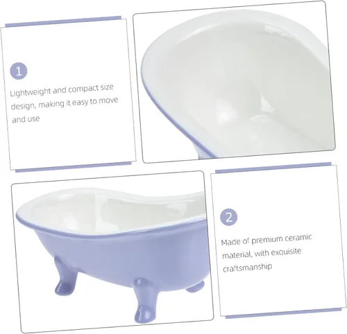 Vista 8 de Maceta de cerámica con forma de bañera, bonita maceta para suculentas para jardinería interior, maceta decorativa para estante de baño, maceta única
