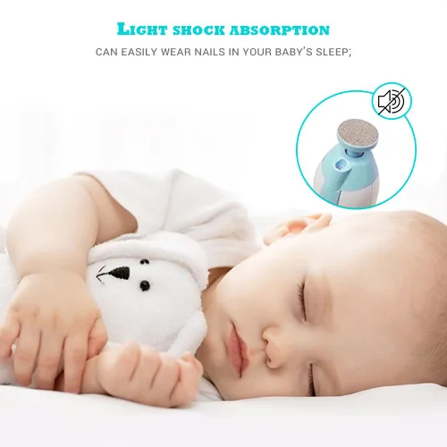 Vista 6 de Lima de uñas eléctrica para bebé, juego de cortaúñas seguro, herramientas para cortar uñas, juego de manicura para recién nacidos, niños y niños