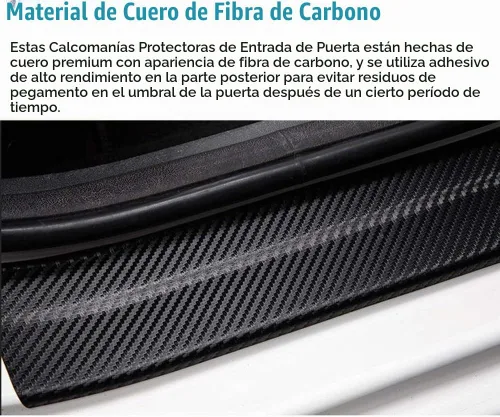 Vista 3 de LEXLEY Protector de umbral de puerta de cuero estilo fibra de carbono para Nissan Rogue 2014-2026 Rogue Sport 2017-2022, protector de umbral de Azul
