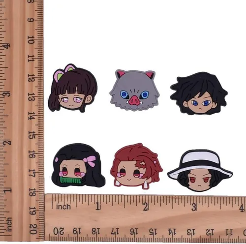 Vista 2 de Chibi Demon Slayer - Juego de 11 pines para zapatos, accesorios de Demon Slayer para una variedad de zapatos con agujeros, regalos de fiesta