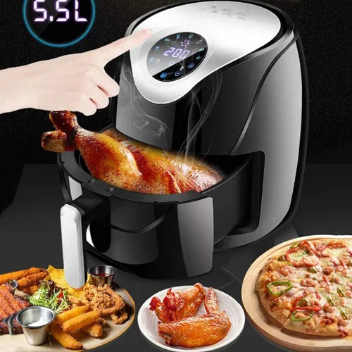 Vista 3 de Freidora de aire eléctrica para el hogar multifunción sin freidora, freidora electromecánica de papas fritas inteligentes totalmente automática