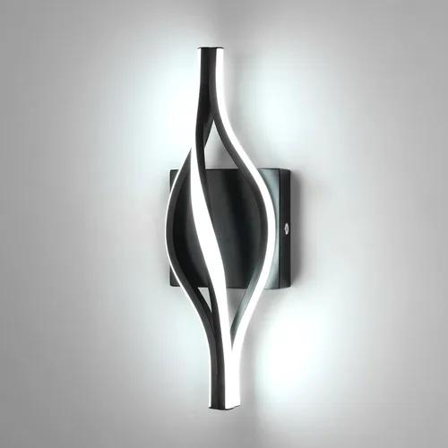 Vista 11 de DELIPOP Aplique de pared LED moderno, lámpara de pared interior espiral de 3000 K, lámpara de pared LED acrílica de 21 W para pasillo, baño