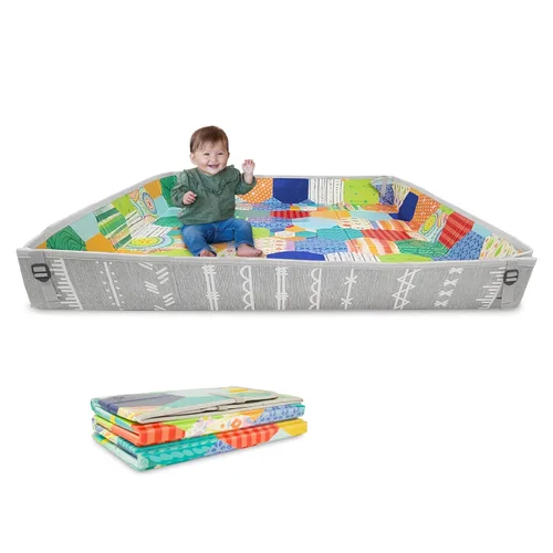Vista 9 de Infantino Alfombra de Espuma Suave Plegable, Alfombra de Juego para Bebés para Tiempo de Barriga y Juego en el Piso, Liviana, Fácil de Almacenar