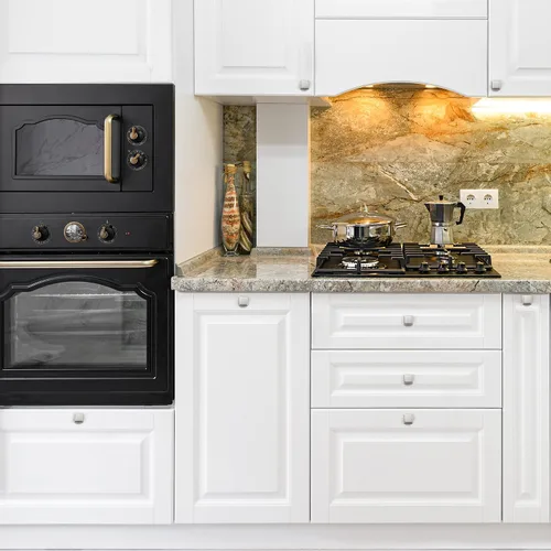 Vista 6 de Pomos de gabinete plateados de Home Expert, paquete de 5 - Tiradores cuadrados negros para cocina y cajones - Pomos de puerta de armario de níquel