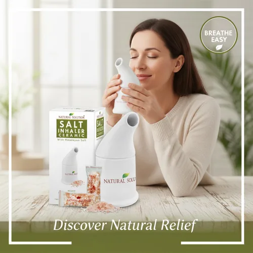 Vista 9 de Soporte respiratorio de Natural Solutions, inhalador de sal del Himalaya, color rosa