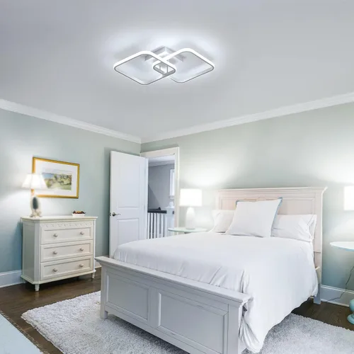Vista 2 de DELIPOP Lámpara de techo LED moderna de 23 pulgadas, lámpara de techo empotrada de 42 W 6500 K, lámpara de techo acrílica para pasillo, sala