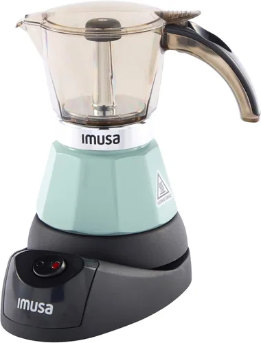 Vista 8 de IMUSA Cafetera eléctrica de almendras de 3 o 2 tazas, cafetera moka compacta con función de mantener el calor, base desmontable, cafetera de leche