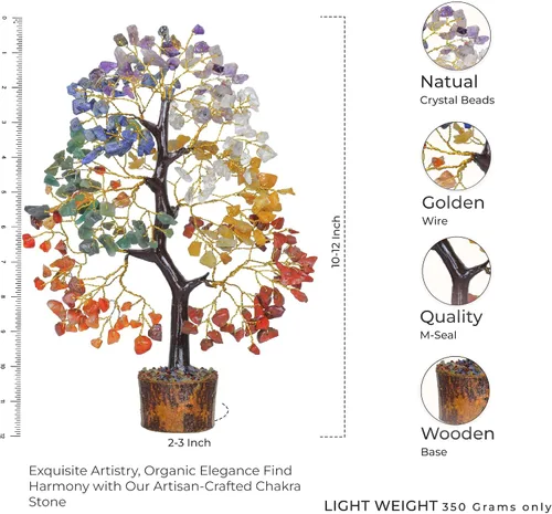 Vista 2 de FASHIONZAADI Árbol de cristal curativo de 7 chakras, árbol de la vida de cristal para decoración del hogar, decoración de escritorio de oficina