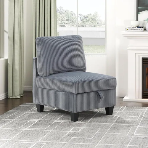Vista 11 de Lexicon Sofá modular modular para sala de estar, asiento de esquina de pana con almacenamiento, unidades de sofá modular seccional, silla tapizada