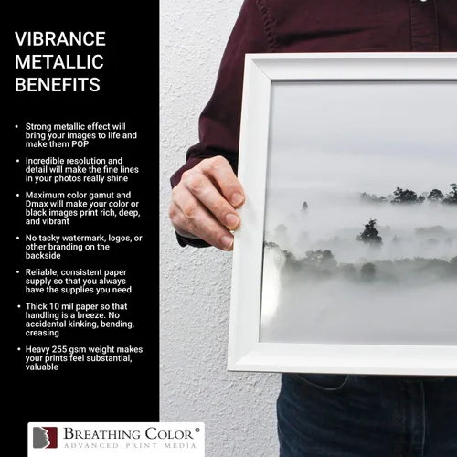 Vista 7 de Vibrance - Papel metálico para impresora fotográfica, 8.99 oz/m², rollo de papel fotográfico de alta calidad, núcleo de 3 pulgadas, 17 pulgadas x