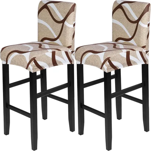 Vista 69 de SearchI Juego de 2 fundas para taburetes de bar, fundas de asiento de taburete elásticas y lavables, fundas para sillas de altura de mostrador