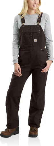 Vista 9 de Carhartt Overol con peto aislado de pato lavado de ajuste relajado para mujer Negro