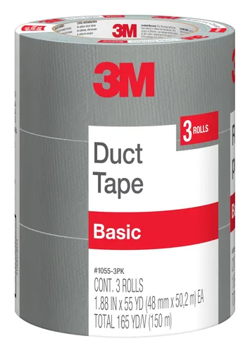 Vista 11 de 3M Cinta adhesiva básica, 1.88 pulgadas x 55 yardas, 1 rollo, Cintas adhesivas plateadas de desgarro manual para reparaciones temporales, uso