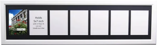 Vista 25 de Creative Picture Frames Marco de Fotos Negro con 2 Aberturas de Vidrio que Contiene Fotografías de 5 por 7 Pulgadas con Paspartú Negro de 10X12