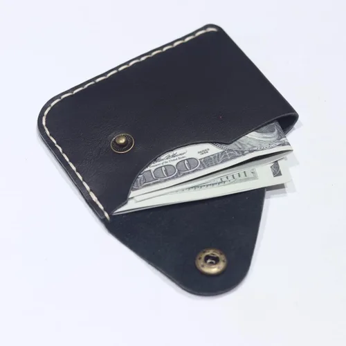 Vista 48 de Leather Card Holder Wallet, Compact Design with Slots for Cards and Cash (light brown)