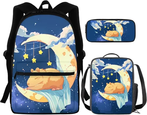 Vista 193 de FOR U DESIGNS Fuego baloncesto impreso niños escuela mochilas viaje mochila libro bolsa