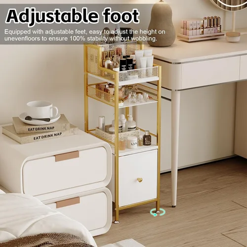 Vista 2 de Organizador de maquillaje con cajones, organizador de maquillaje grande para el cuidado de la piel, carrito de maquillaje rodante, organizador