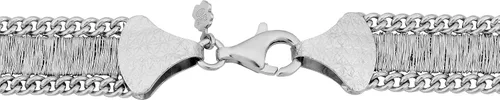 Vista 2 de Kooljewelry Pulsera elegante de plata de ley de 0.472 in (7.5 pulgadas), Oro blanco Plata de ley Plata