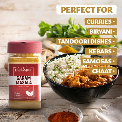 Vista 4 de Eastanbul Garam Masala, mezcla de polvo de especias indias Garam Masala de 7.1 onzas, mezcla de 11 especias, condimento de grado culinario superior