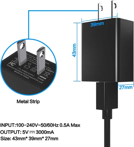 Vista 2 de Cargador para Nintendo Switch, cargador rápido con certificación UL, adaptador de CA de 5 V3 A, reemplazo de carga para Nintendo SwitchSwitch