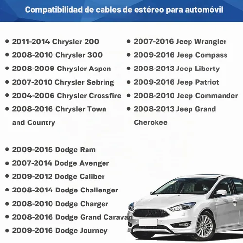 Vista 2 de Adaptador de arnés de cableado de radio posventa para Jeep Wrangler Compass Chrysler Dodge, arnés de cable de estéreo, cable de altavoz
